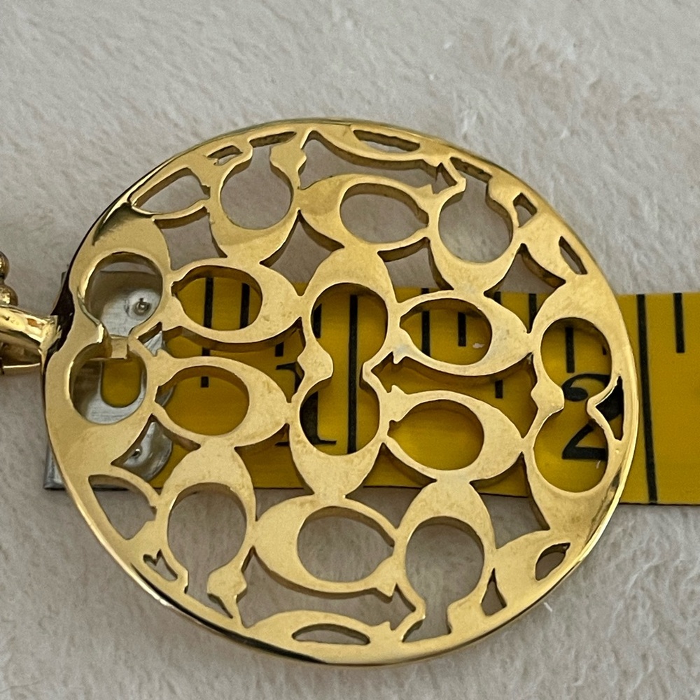 Trending Signature Coach Medallion Necklace and Earrings, Beautiful Condition - Picture 6 of 8